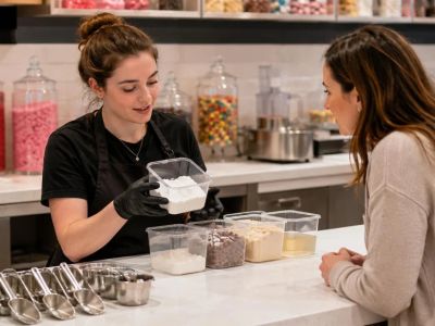 Candy Shop Dietary Request: Verify Ingredients and Shared Prep