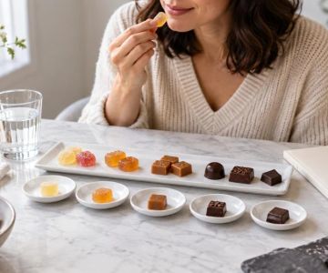 Candy Tasting Flight: Sequence Flavors, Water, and Notes