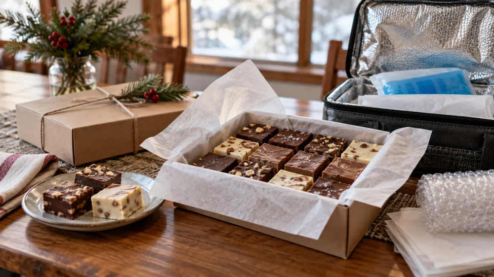 Fudge Gift Transport: Temperature, Layers, and Timing