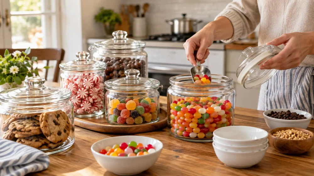 Candy Jar Display Plan: Seals, Scoops, and Heat Control