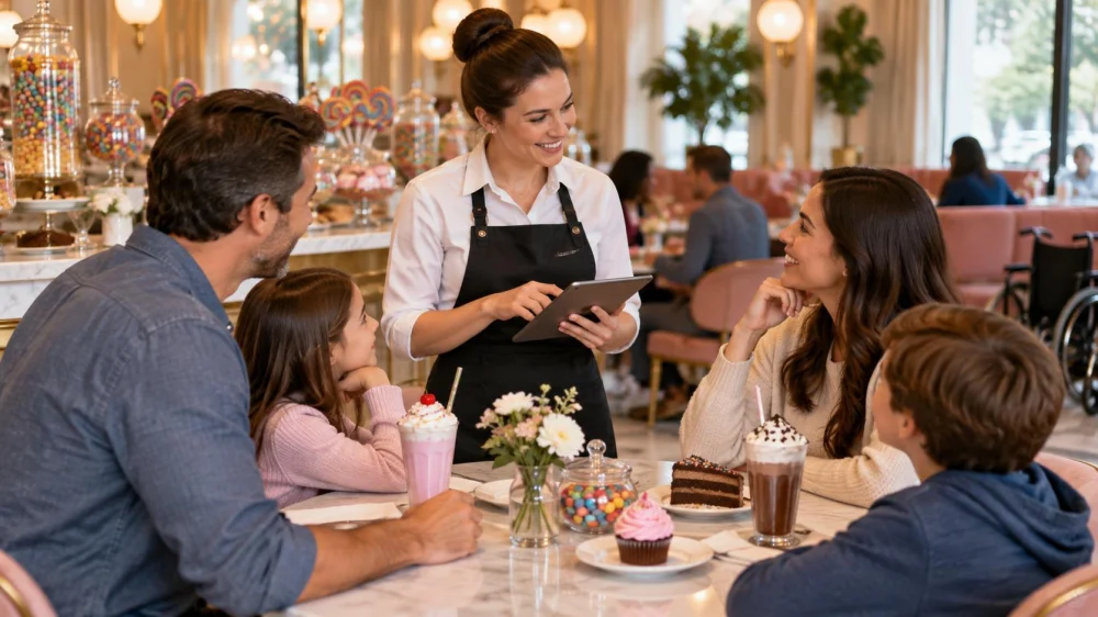 Candy Shop Reservation Notes: Time, Party, Access, and Contact